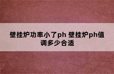 壁挂炉功率小了ph 壁挂炉ph值调多少合适